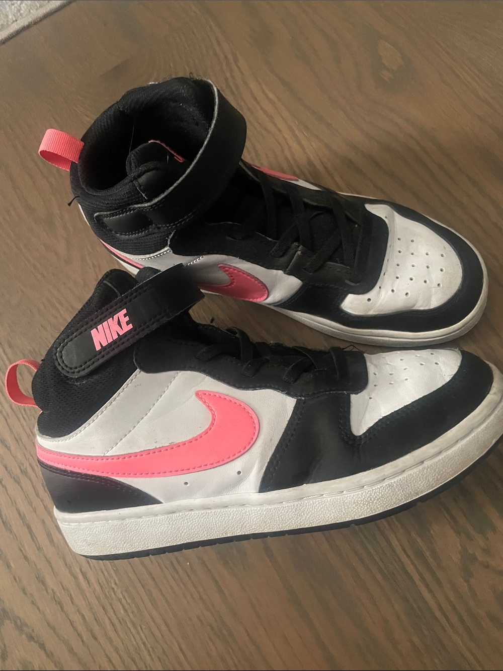 Nike Black, White & Pink High-Top Sneakers